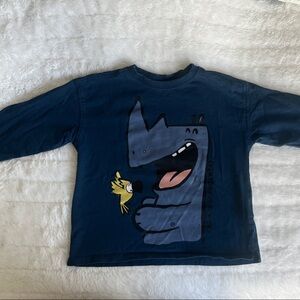 Zara 2-3 year Kids Blue Graphic Long Sleeve Shirt